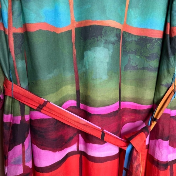 WILLA STORY Vinnie Maxi Dress Multi-Color Striped Print V-Neck Size: Large - Picture 8 of 14